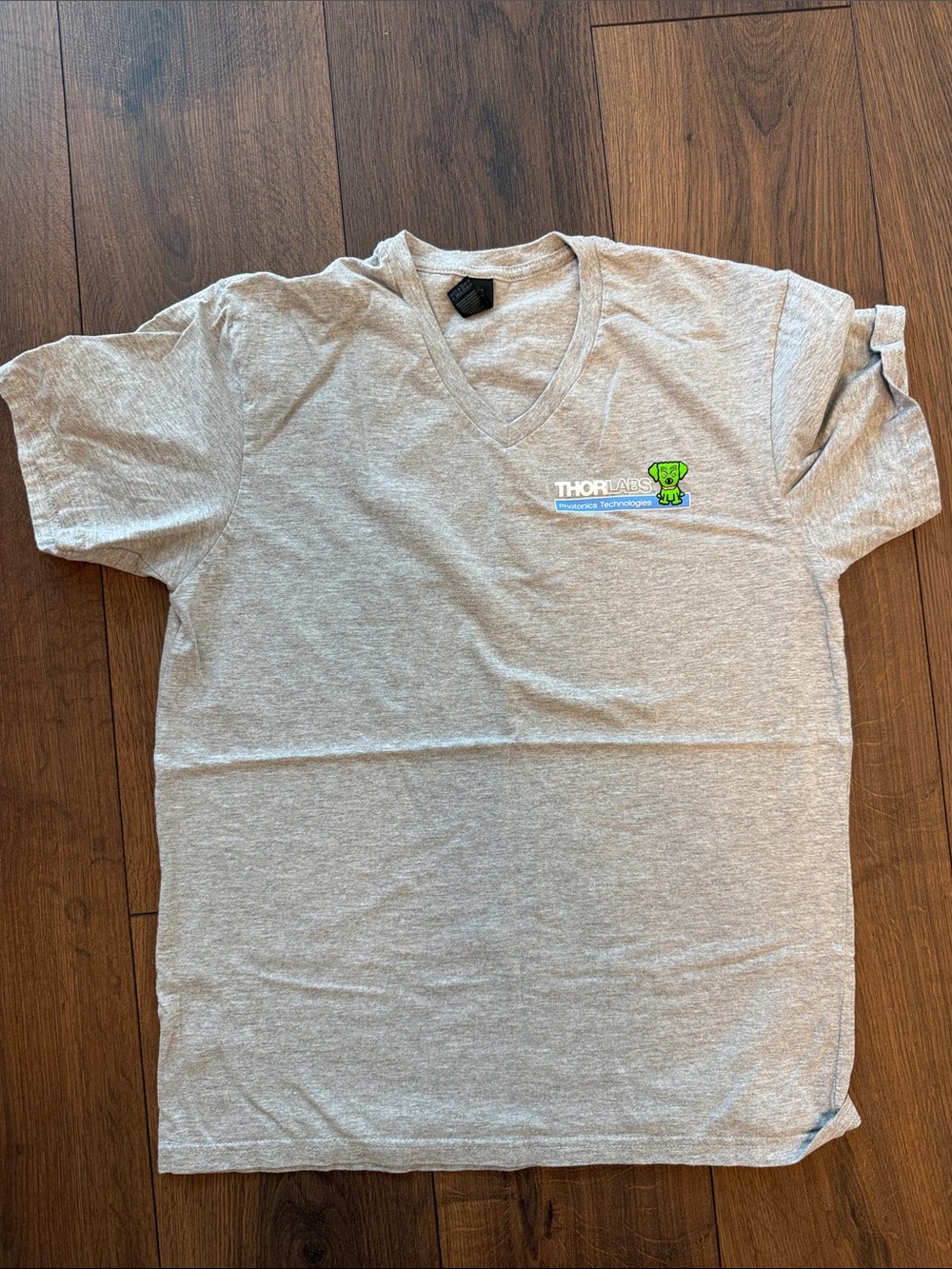 Women's Gray V-Neck Short Sleeve Logo Tee